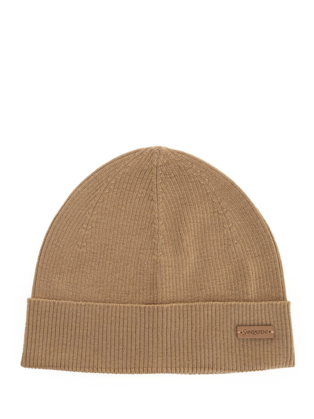 Saint Laurent Ribbed Wool Hat Cappelli - Beige | 5bb7581bfa79636822694ab008e919316bc6dd06