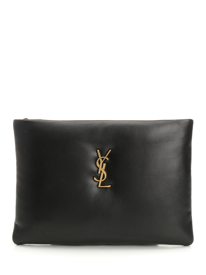 Saint Laurent Calypso Pillow Leather Clutch Small leather goods - Nero | 04098f8cfb34e50644aa0999359448703c8b65a4