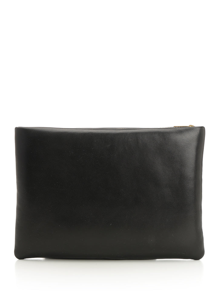 Saint Laurent Calypso Pillow Leather Clutch Small leather goods - Nero | 72feee34874a490ddab0a87edd11f1c244d5c9d7