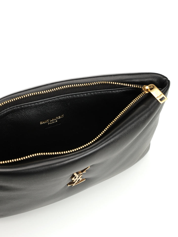 Saint Laurent Calypso Pillow Leather Clutch Small leather goods - Nero | 58ea156ef6bea969ced42cda52cc7b9844ec2b74