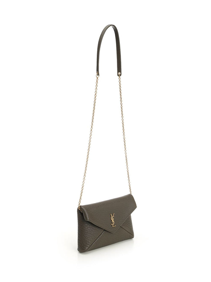Saint Laurent Cassandre Chain Clutch Clutches - Verde | ebe16d156a95acabaf2206492c988b12f902e55b