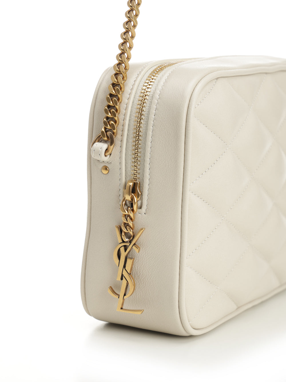 Saint Laurent Quilted Leather Camera Bag Small leather goods - Bianco | def69d7465b88c209baefd2a810f75eecdd3bad2