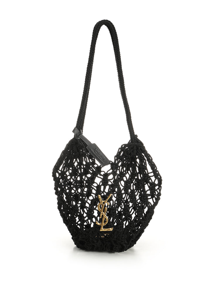 Saint Laurent Crochet Hobo Bag Shoulder Bags - Nero | bd98e84ac213ac4655bff81cde05d75eede1bea6