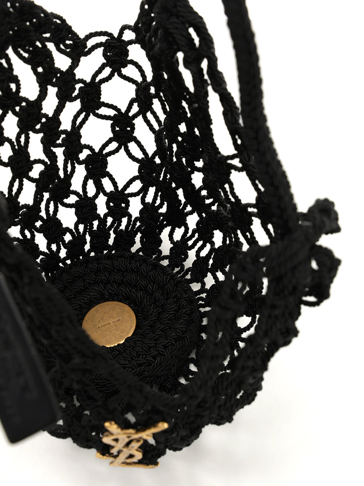 Saint Laurent Crochet Hobo Bag Shoulder Bags - Nero | aa6bb68d6286d4c0a80ae6bfc78637e6bedd002b