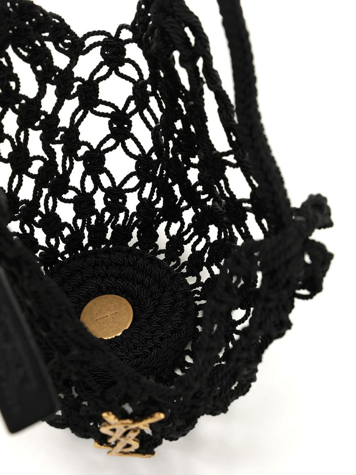 Saint Laurent Crochet Hobo Bag Handbags - Nero | a6cd05a1ed57fcda3700de6e7ebacdb42c1f1034