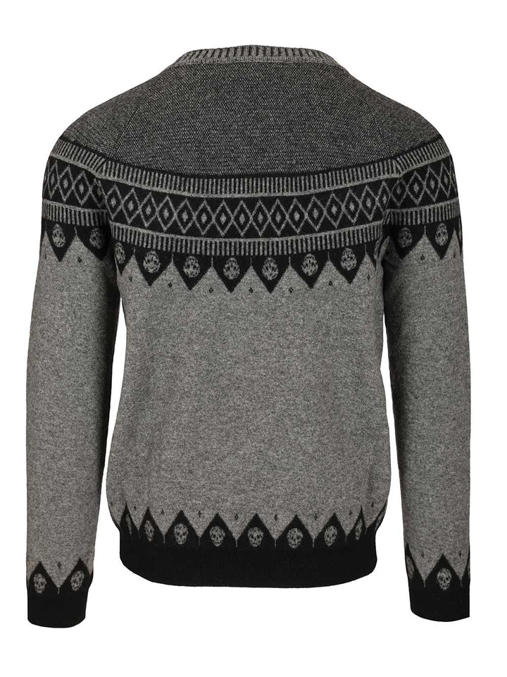 Mcqueen Sweater With Skulls Knitwear - Grey | 364c5cbf5c1f5f8962f7b66c314042e5c06d374c