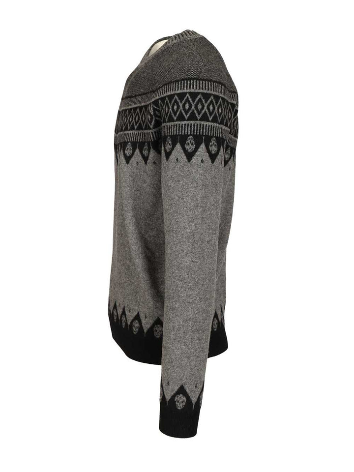 Mcqueen Sweater With Skulls Knitwear - Grey | edf136b50c91c8df67af8a9a7634a44cd5fe8a3d