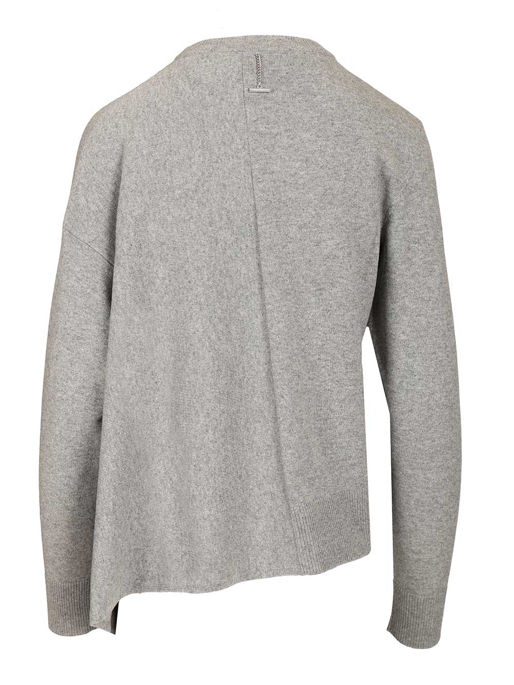 Mcqueen Asymmetrical Cashmere Crew Neck Sweater Knitwear - Grey | a2b46c6083fafc0435f02106d8cfc7a113f8e3e5