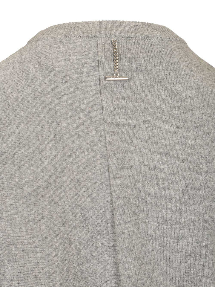 Mcqueen Asymmetrical Cashmere Crew Neck Sweater Knitwear - Grey | af9bd1a5fc30450d22001290b1959e8e2dcc7678
