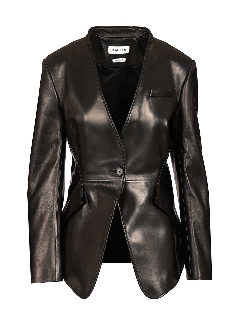 Mcqueen Tailored Leather Jacket Giacche - Nero | a2c9d9271cda0968155d242645b98a07a390ccbc