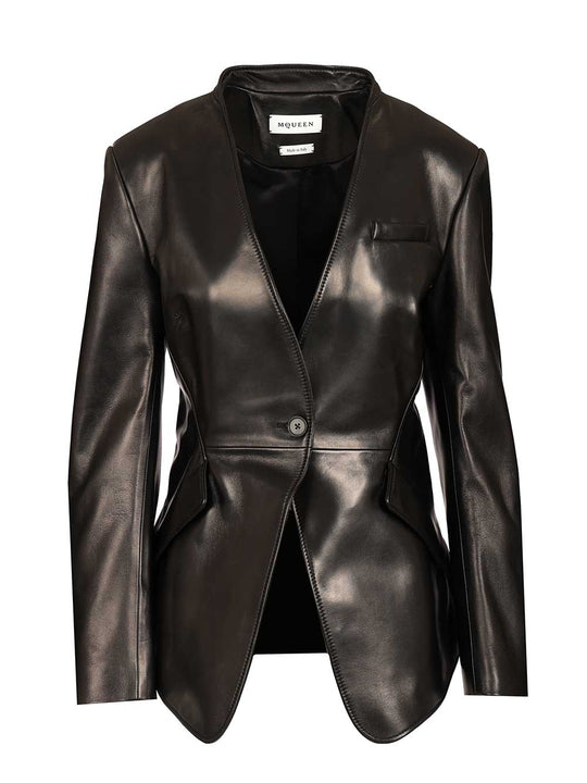 Tailored Leather Jacket Giacche Nero