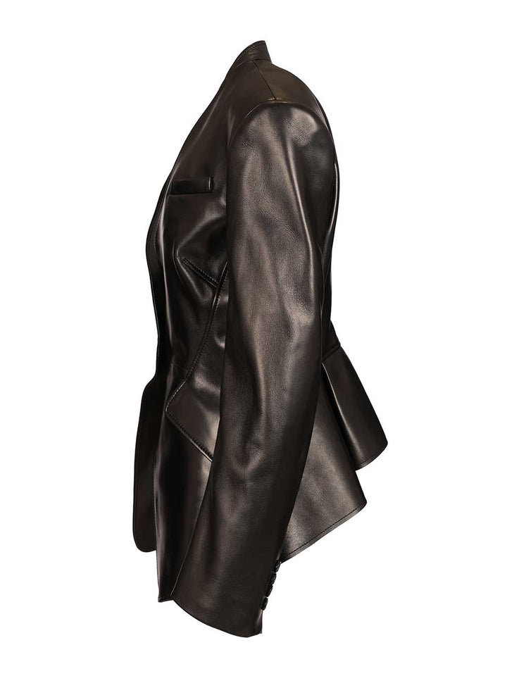Mcqueen Tailored Leather Jacket Giacche - Nero | 9008d9dcc48a9e61a91d105f0b918b8ae8c5b008