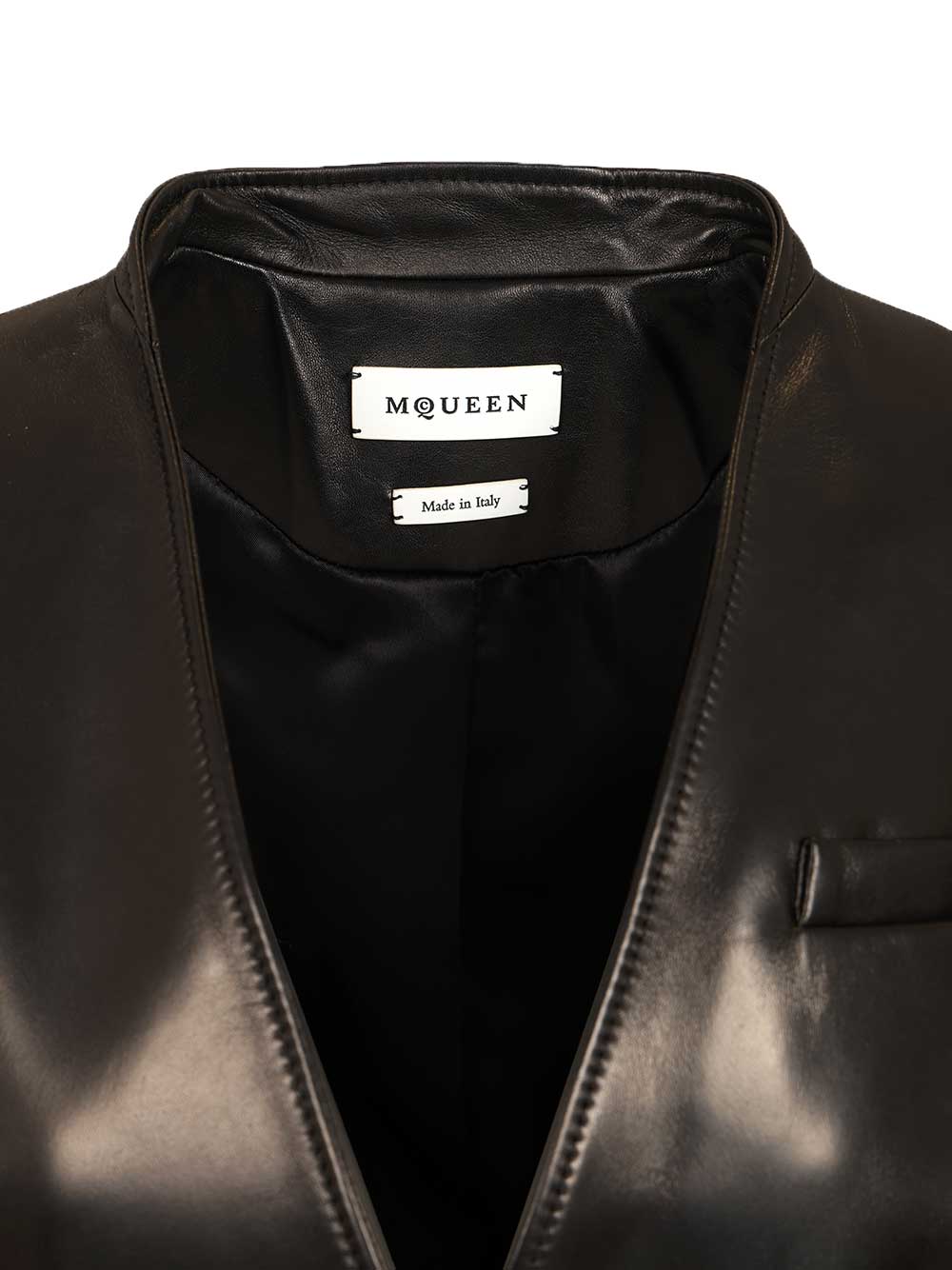 Mcqueen Tailored Leather Jacket Giacche - Nero | 6941d316e9eee73998a2efeade50538775f0c09a