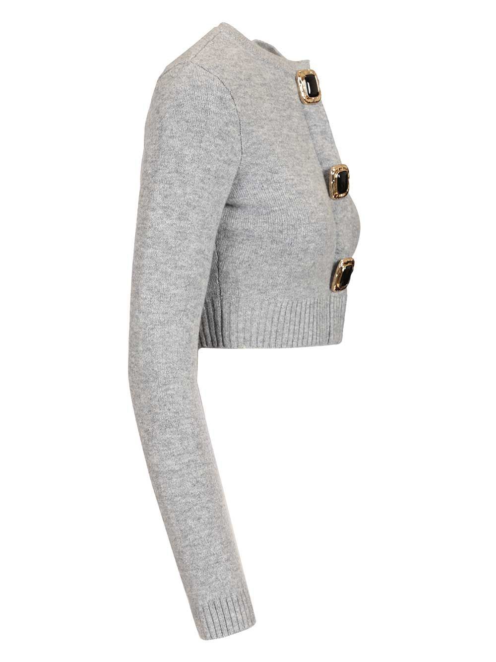 Self-Portrait Wool Cardigan Knitwear - Grey | 9fee3d615b95a71438ff3c7b7e55369cc5eb1f4d