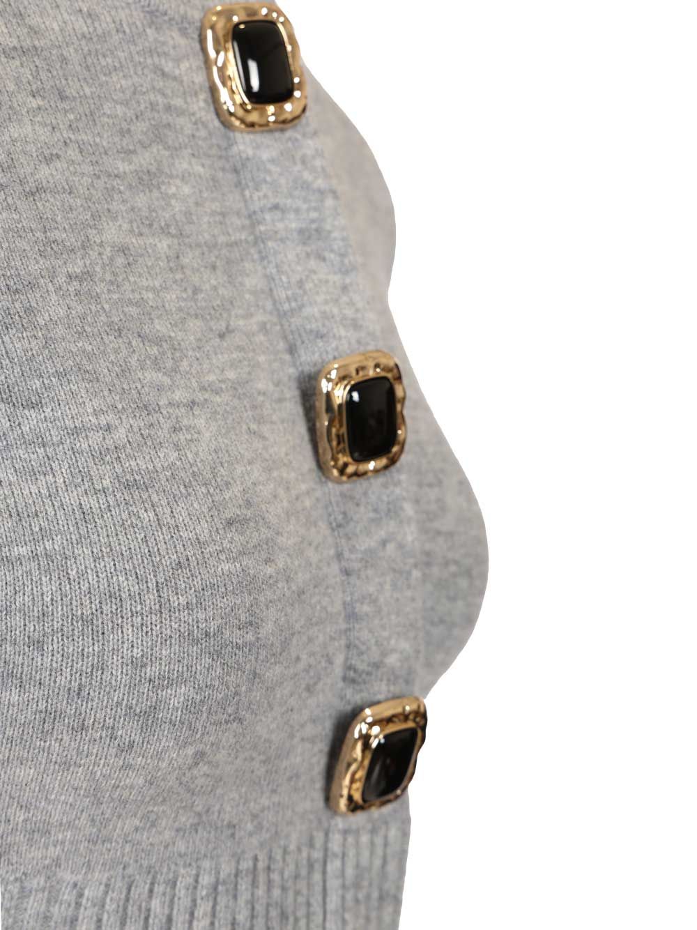 Self-Portrait Wool Cardigan Knitwear - Grey | 863f1cf57e7a194e1599847f607ee700c5e8703a