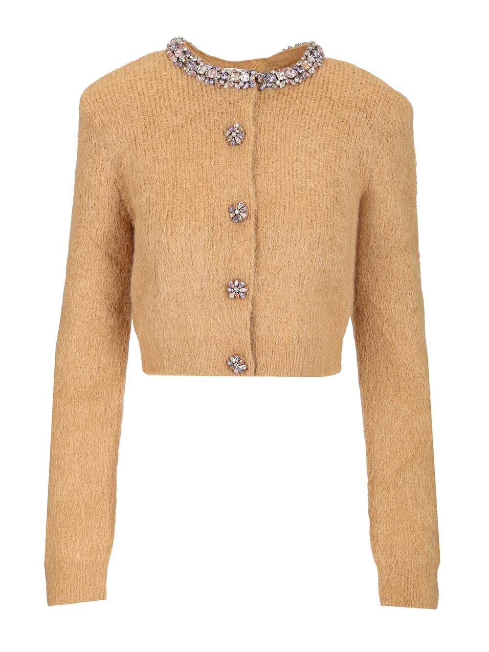 Self-Portrait Alpaca Cardigan Knitwear - Marrone | 12cff7a088326ac0536a86c0cf5d9ddb8f7c7af2