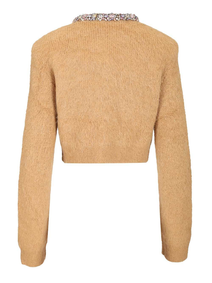 Self-Portrait Alpaca Cardigan Knitwear - Marrone | d0457b438a90efb7491c57b46fc65d3e23822cfb