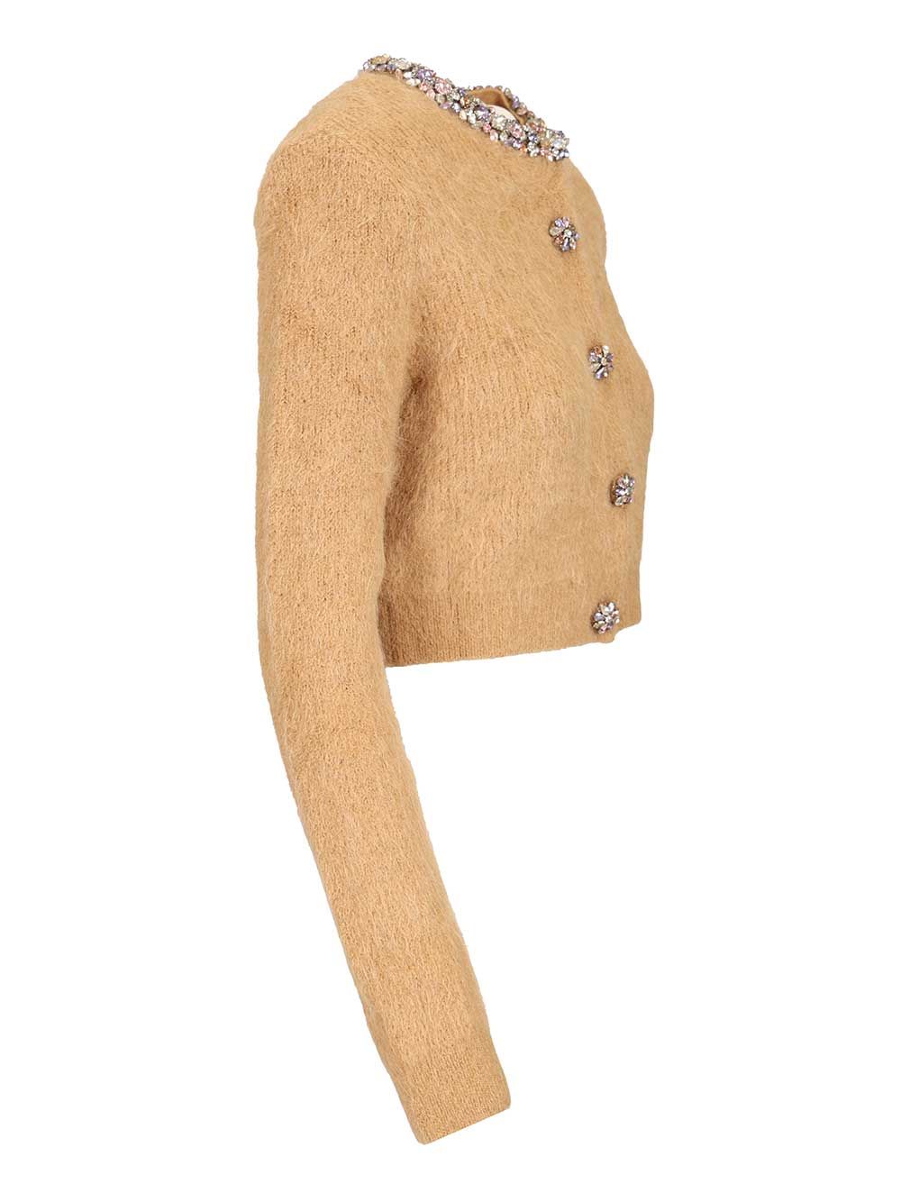 Self-Portrait Alpaca Cardigan Knitwear - Marrone | 9090404b281c538c7060483652a92cf0fc7dbb17