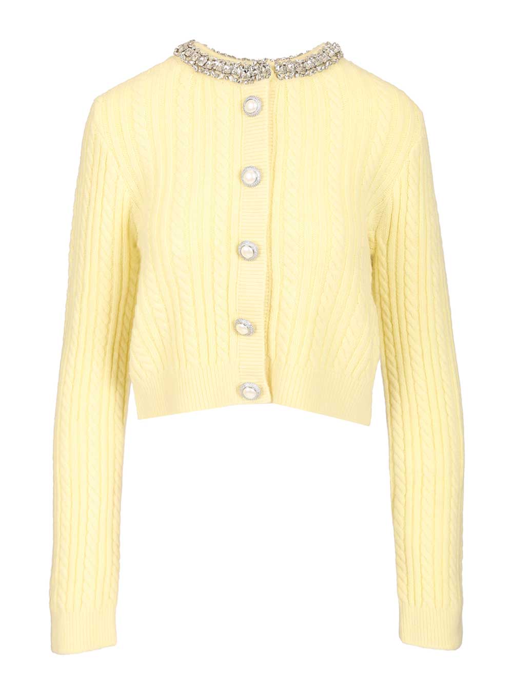 Self-Portrait Alpaca Cardigan Knitwear - Giallo | 445e634d7fd78d9e7cd021edc62cc110450ce912
