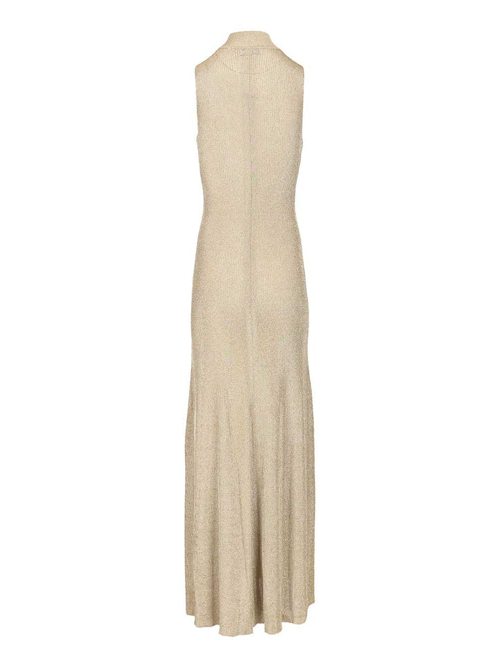 Self-Portrait Long Knitted Dress Abiti - Oro | 4e447a59006cbb18c261cc64d1558b10dacf22cc