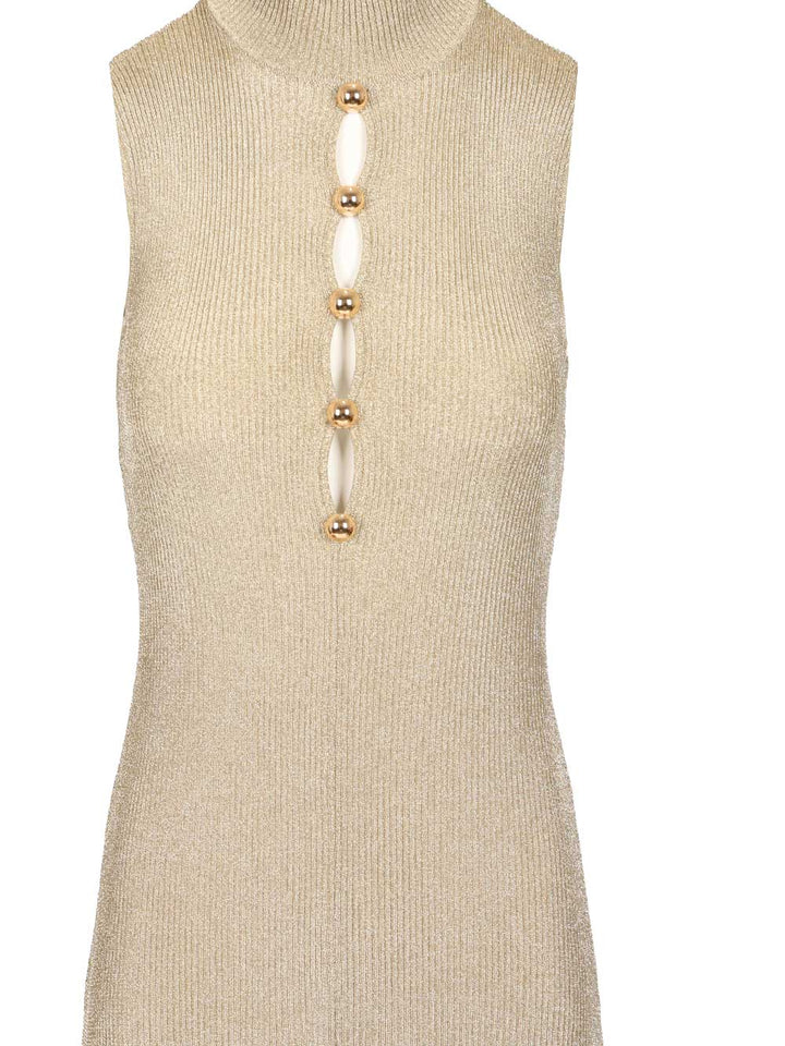 Self-Portrait Long Knitted Dress Abiti - Oro | 98a06918466354a19f2e27bd420a2c34d25a66e0