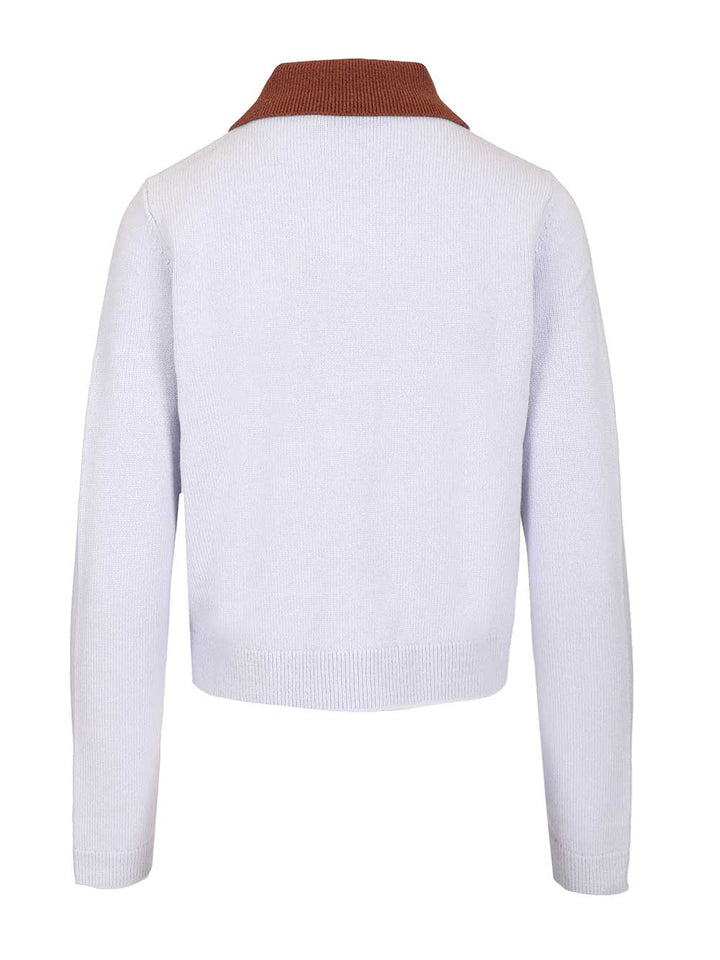 Self-Portrait Contrast Collar Jumper Top - Blu | 287ad8b7e7d60d54226c245ebebeab85c9227c4b