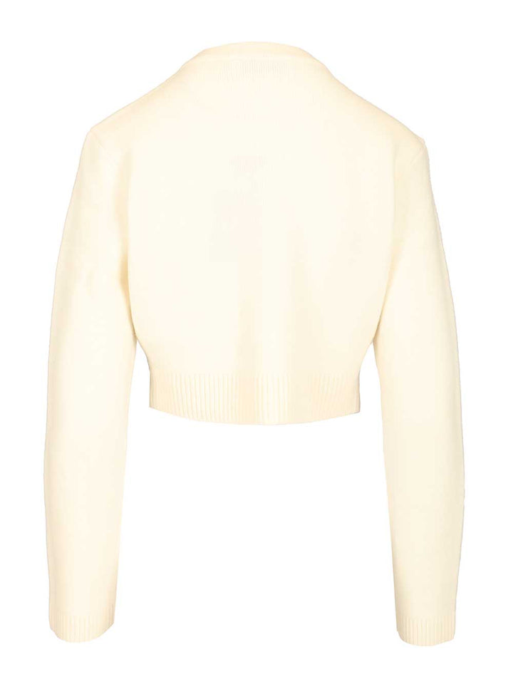 Self-Portrait Wool Cardigan Knitwear - Bianco | 551ab805a766f9e9ce30f6e63e8836453864f8ea