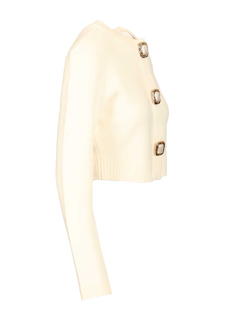 Self-Portrait Wool Cardigan Knitwear - Bianco | 1cc845335460fe83713bda32618f9e66aceb7f12