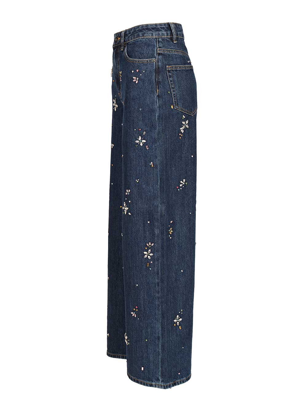 Self-Portrait Wide Leg Denim Jeans - Blu | 04cf837d43e6b03f05a8e5ac05e9f33f852c0a8b