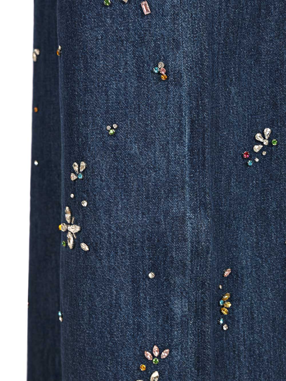 Self-Portrait Wide Leg Denim Jeans - Blu | 09edb6a84d9c6fa9ff0abd9afb54a017325da4bd