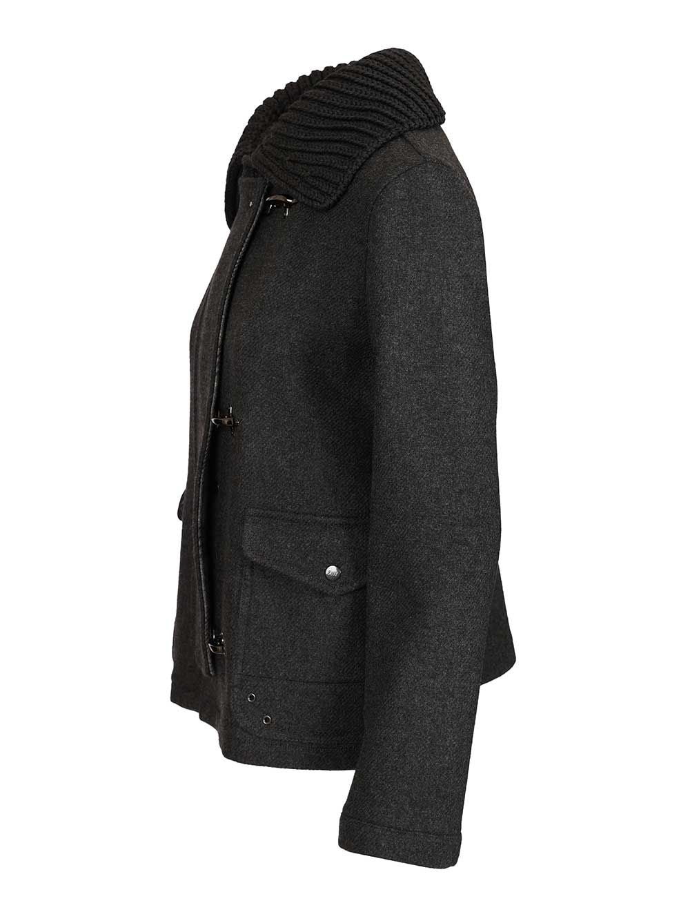 Fay 3-Hook Wool Jacket Coats - Grey | 77af255fa8b9cc0e8a289b6448763dcad3fe53f2