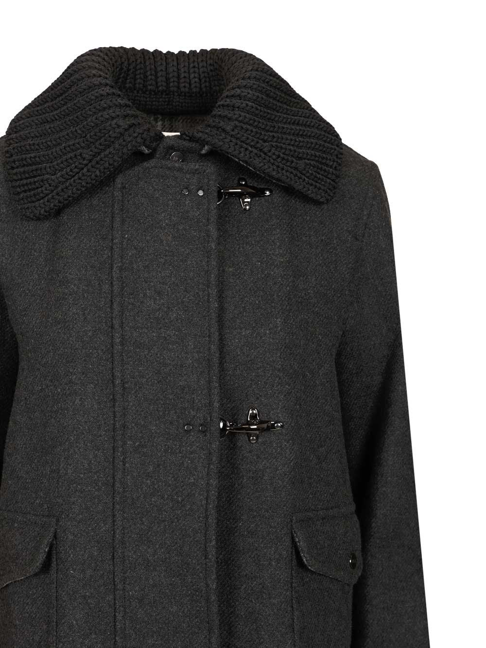Fay 3-Hook Wool Jacket Coats - Grey | 18a484b92443a1e20c45379870bcee6e766b1076