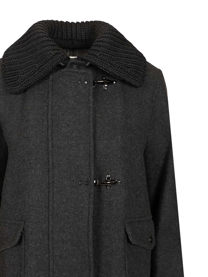 Fay 3-Hook Wool Jacket Coats - Grey | bab55f7ecd0f5f1b3e9ebfa8a1973bbfd532fb47