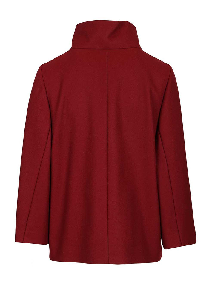 Fay Wool Cape Coats - Rosso | 57a97f1208234fa4a31391f14f0e8b317a287ec6