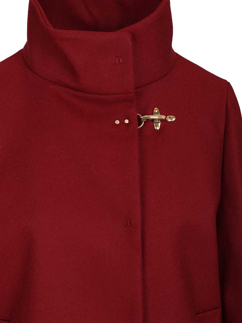 Fay Wool Cape Coats - Rosso | 6e176cfd76e319259ddad0575fadc701315c141d