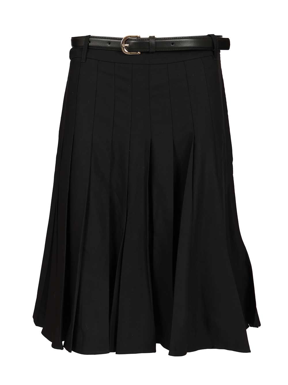 Self-Portrait Pleated Twill Midi Skirt Gonne - Nero | 1c8965d119c56bcd385c79311ee62a767bbe35f8