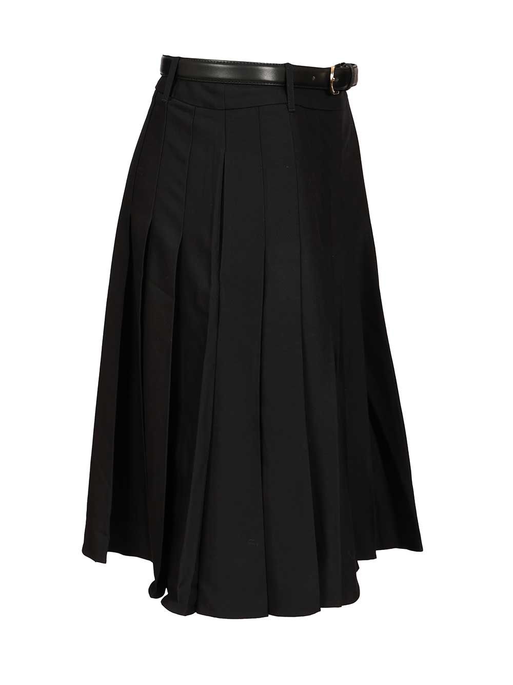 Self-Portrait Pleated Twill Midi Skirt Gonne - Nero | a4a7a557d18719816aed5f4c3fe914ae3288cdfa