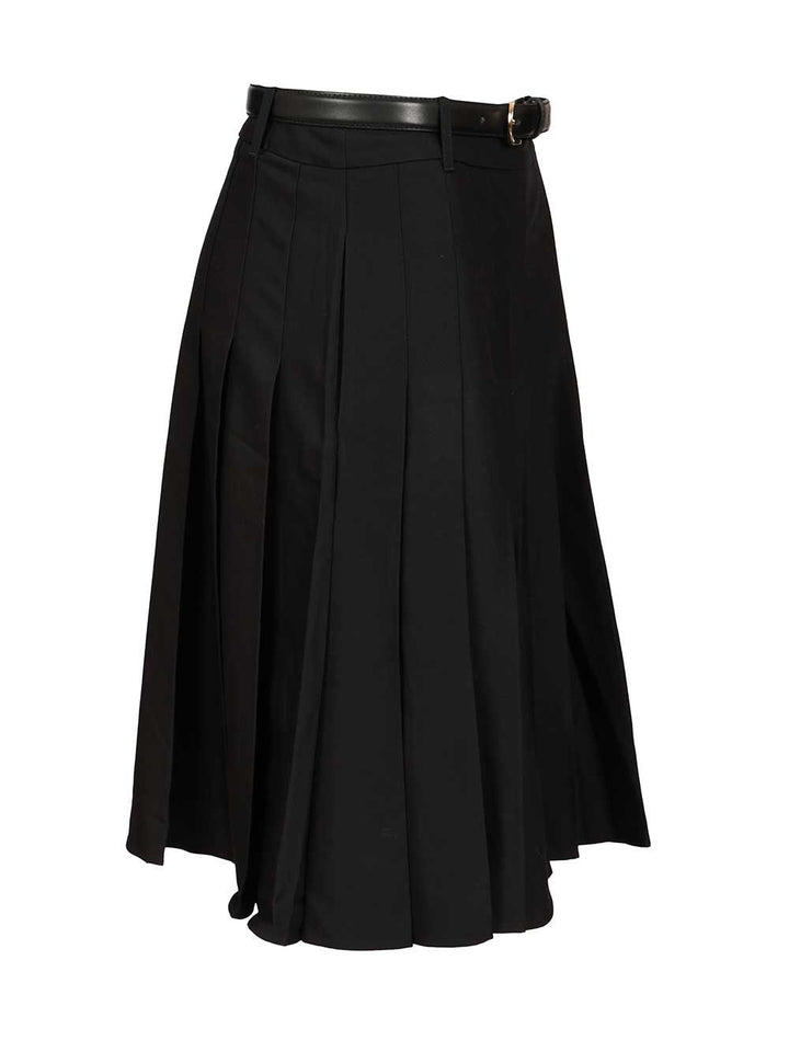 Self-Portrait Pleated Twill Midi Skirt Gonne - Nero | a4a7a557d18719816aed5f4c3fe914ae3288cdfa