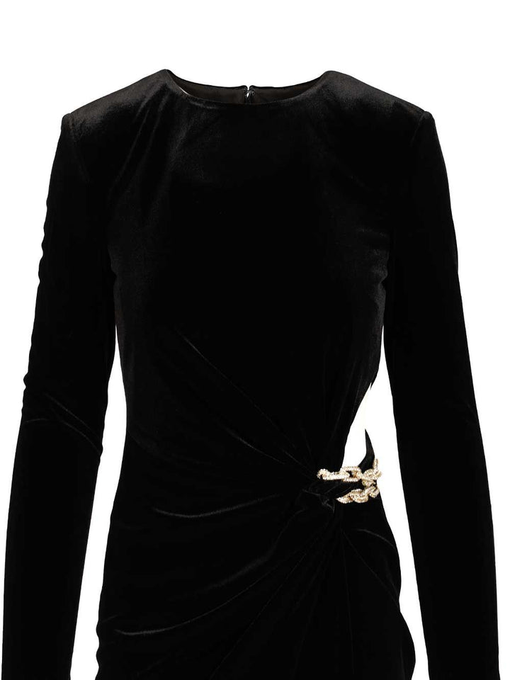 Self-Portrait Velvet Midi Dress Abiti - Nero | 638f0dc990b6aa4656564284b0030d62de046f18