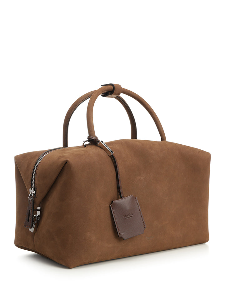 Max Mara Large Nubuck Leather Satchel Bag Handbags - Marrone | 6a2200e0e3614b15fe03cd7f165c9eaec42143f5
