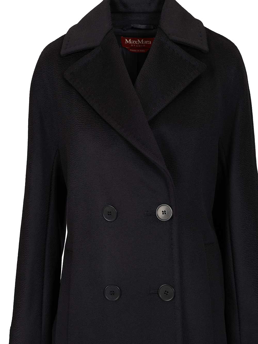 Max Mara Studio Double-Breasted Coat Coats - Blu | e154be69039e01a981d444456cfa908bd4af59f2
