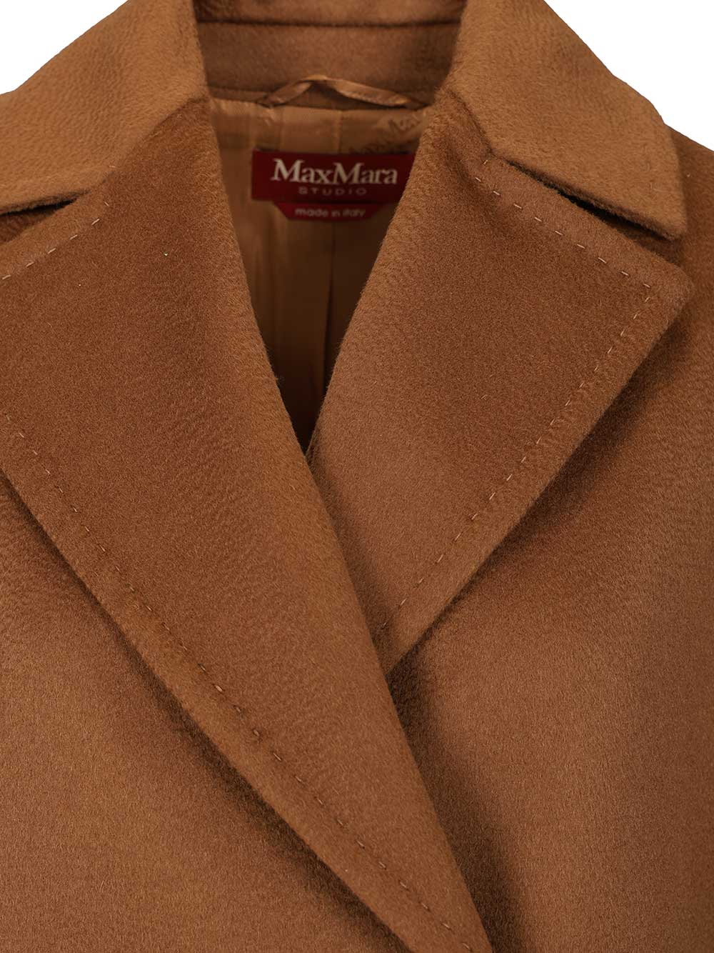 Max Mara Studio Double-Breasted Coat Coats - Marrone | 0ea4983dacafcd9b4315e269da845249c050d498