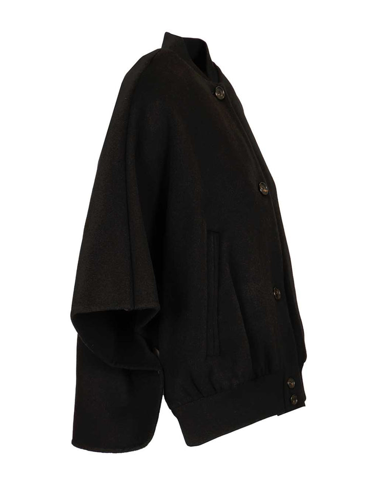 Max Mara Lightweight Cashmere Cape Giacche - Nero | 8d06200577f28dc6c4f37ec6b6a2dd002aa1a7d8