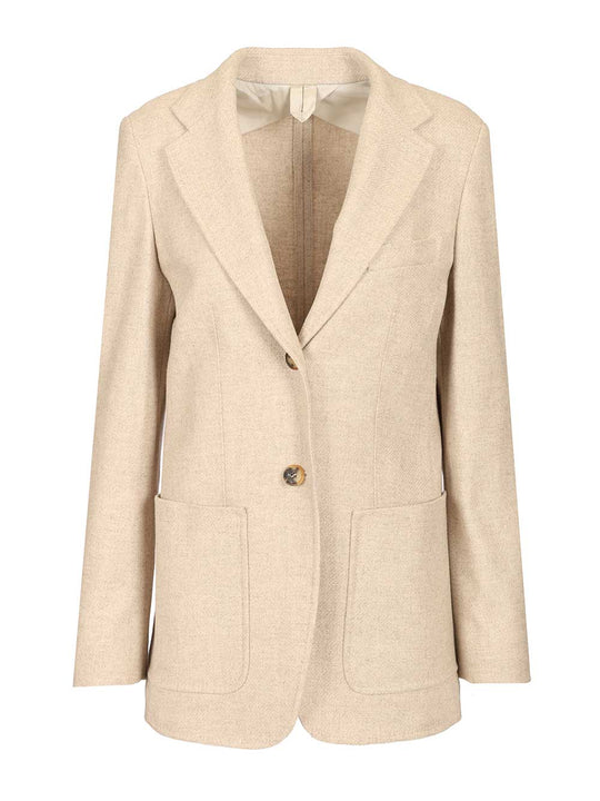 Single-Breasted Blazer Giacche Beige