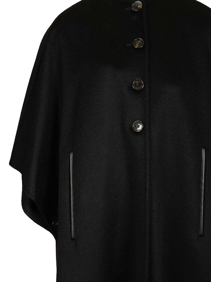 Max Mara Long Cape Giacche - Nero | 47cdabf46f2b96ae21decbc08a890569d14abb0f