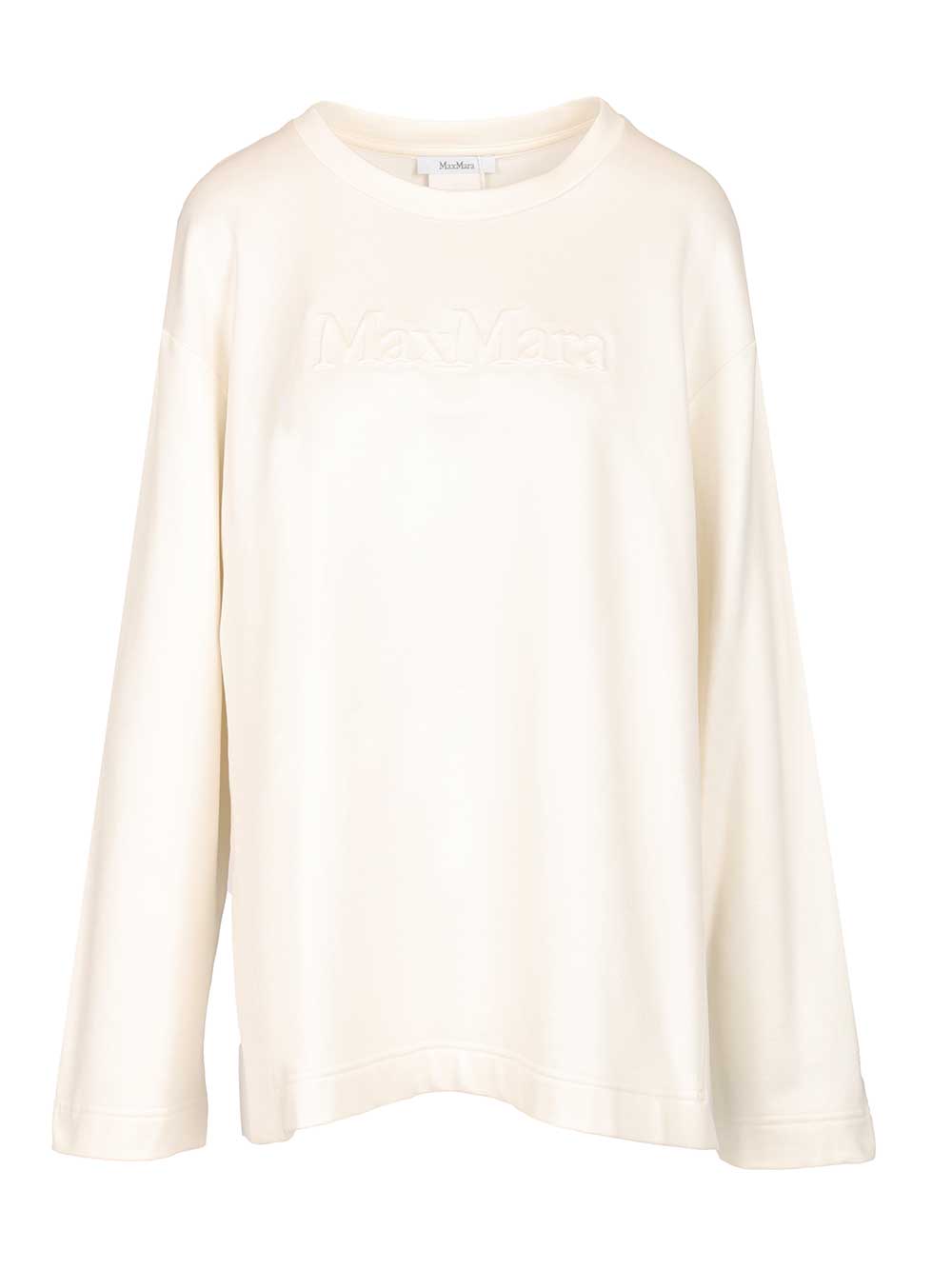 Max Mara Cotton Silk Sweatshirt Sweatshirts - Bianco | e6774169aa0bd2eba2538f5a2d30e7d73303cdd0