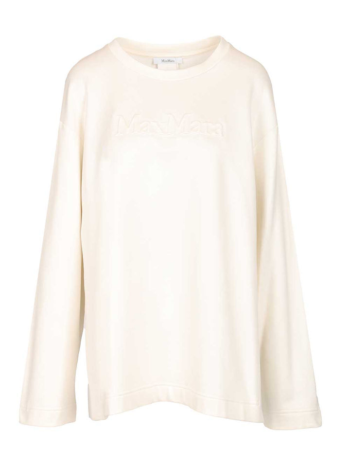Max Mara Cotton Silk Sweatshirt Sweatshirts - Bianco | e6774169aa0bd2eba2538f5a2d30e7d73303cdd0