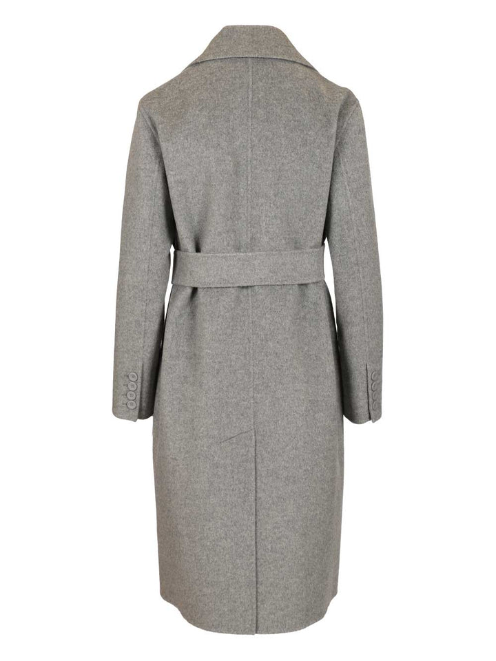 Max Mara Studio Double-Breasted Cashmere And Wool Coat Coats - Grey | 14ac2ec7d04e7e2690f8c08a8c60105ff0dfc1ef