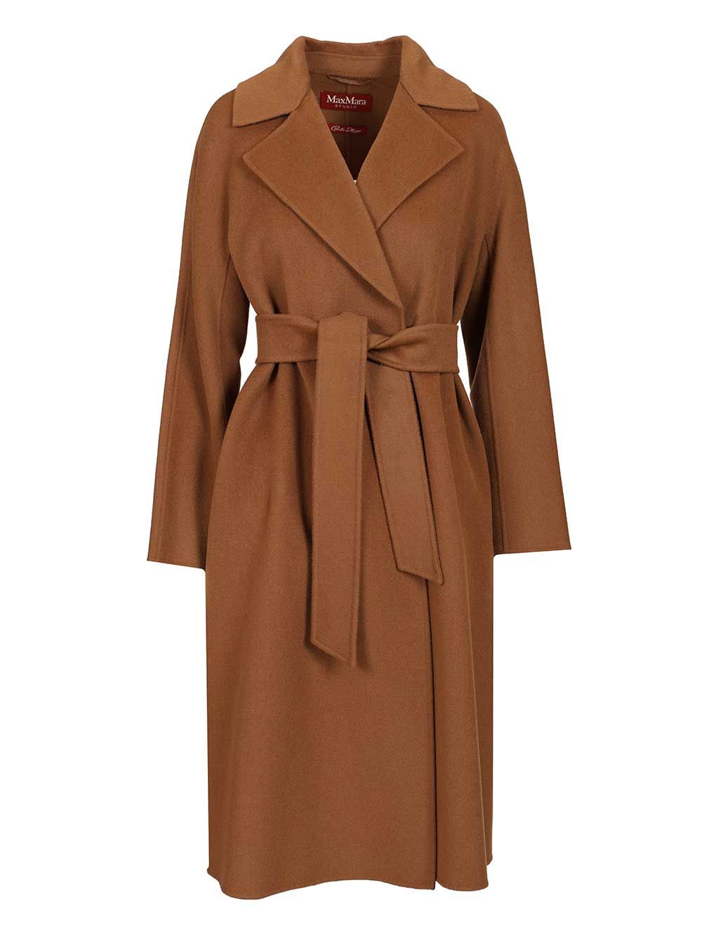 Max Mara Studio Wool, Cashmere And Silk Coat Coats - Marrone | 0339fc7cf2e1c6c1cf405467630a3c634a5c4fcc
