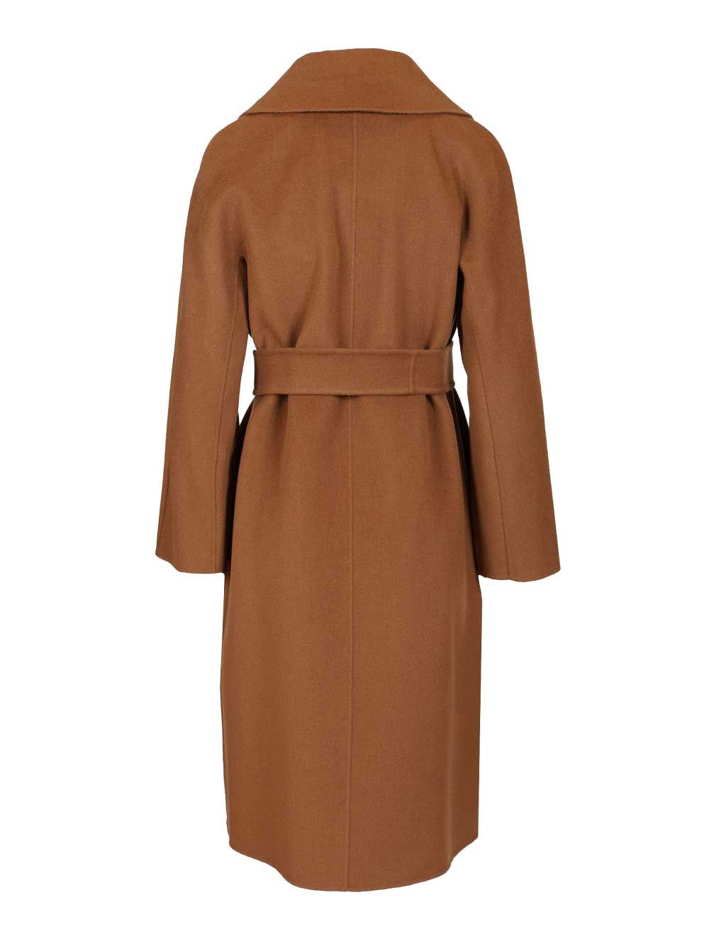 Max Mara Studio Wool, Cashmere And Silk Coat Coats - Marrone | 4253fd7d45d9179db61d321b4c401c14986eb48e